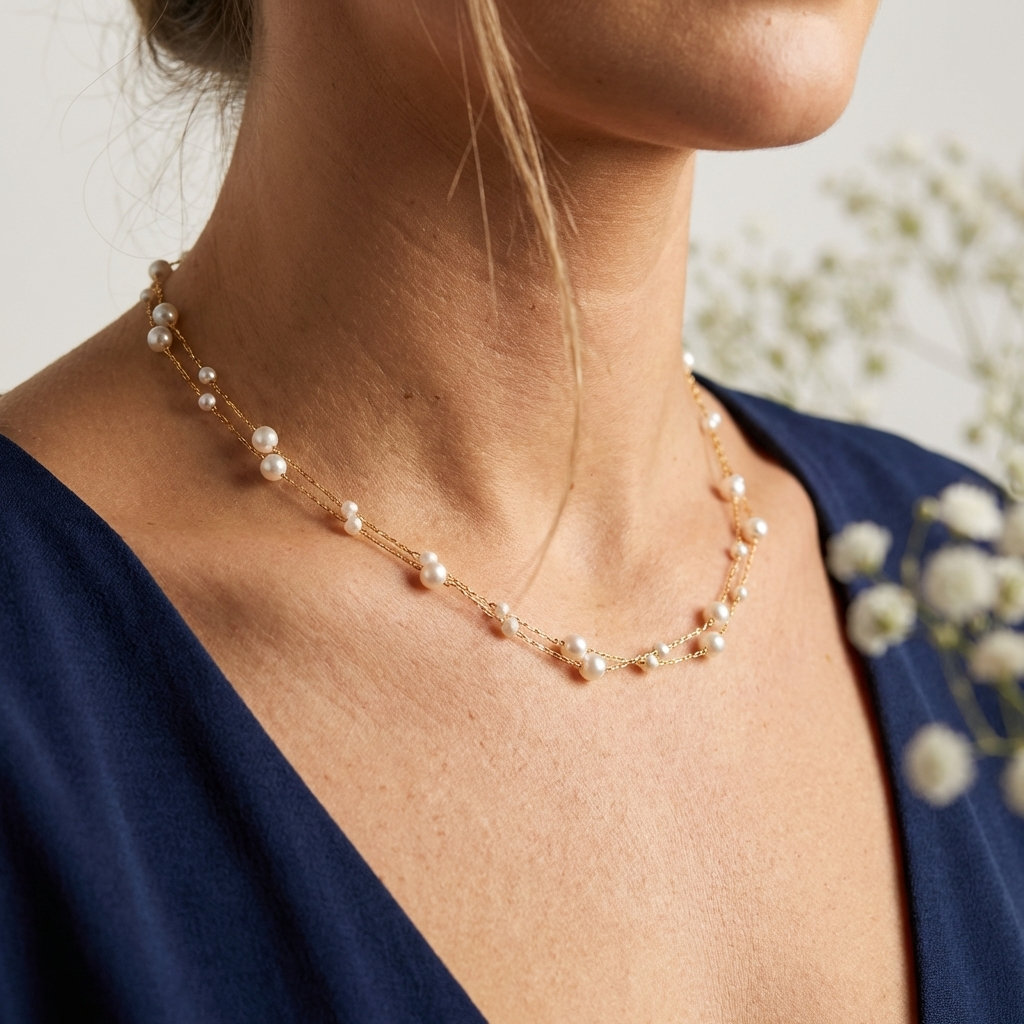 Calla Pearl Necklace – 18K Gold Layered Freshwater Pearl Necklace