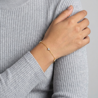 Noa Clover Bracelet – 925 Sterling Silver Opalite Lucky Clover Bracelet