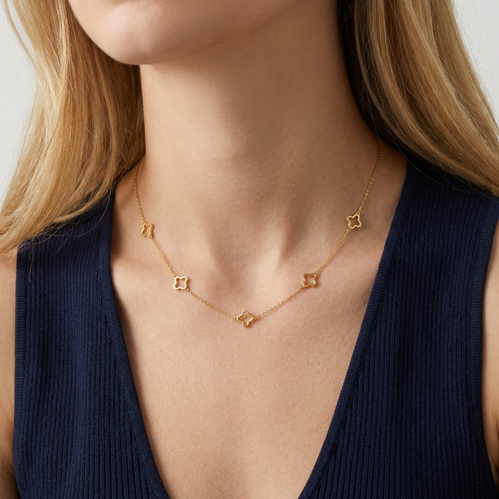 Anaïs Clover Necklace – 925 Sterling Silver Lucky Clover Necklace