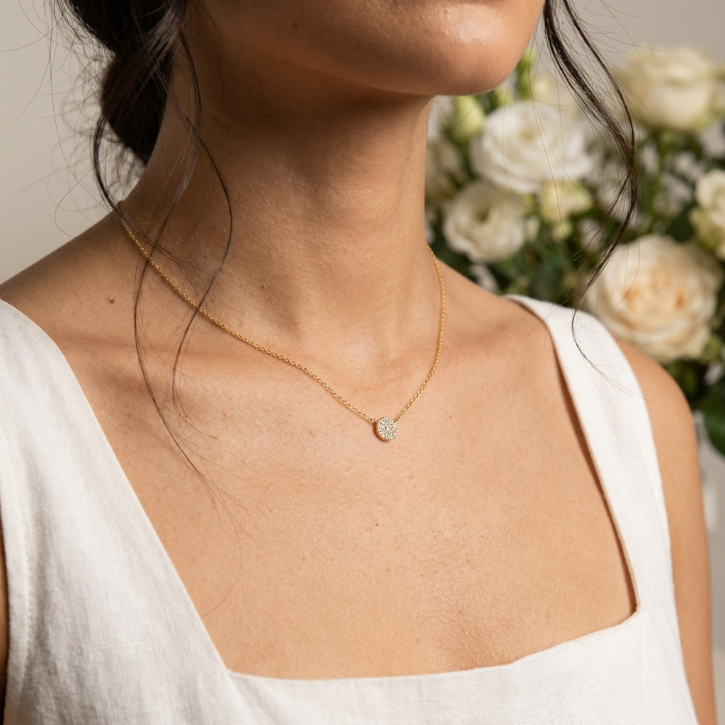 Elara Crystal Necklace – 925 Sterling Silver Crystal Pendant Necklace