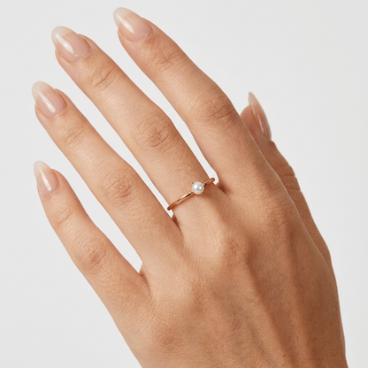Uma Pearl Ring – 18K Gold Single Freshwater Pearl Ring
