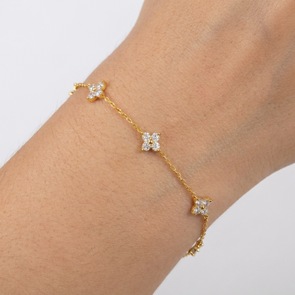 Chiara Crystal Bracelet – 925 Sterling Silver Delicate Crystal Bracelet