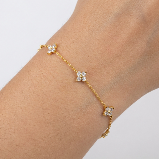 Chiara Crystal Bracelet – 925 Sterling Silver Delicate Crystal Bracelet