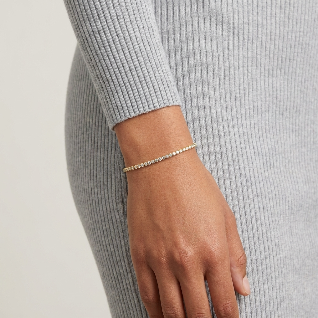 Zaria Tennis Bracelet – 18K Gold Waterproof Everyday Bracelet