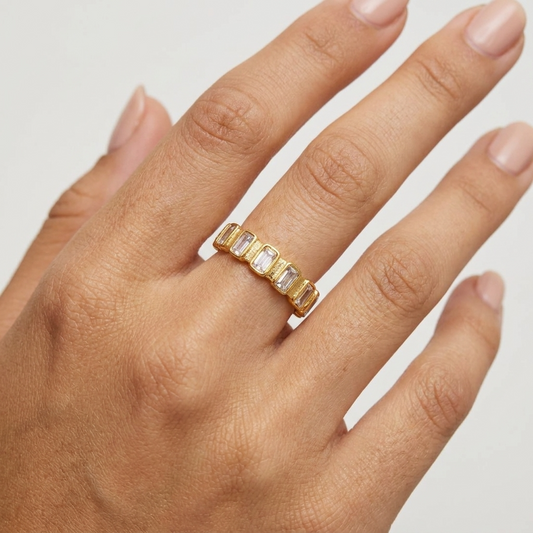 Poppy Crystal Ring – 18K Gold Crystal Waterproof Ring