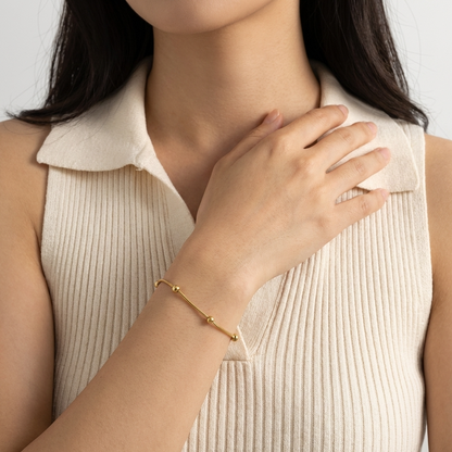 Lunara Canyon Bracelet – 18K Gold Textured Waterproof Bracelet