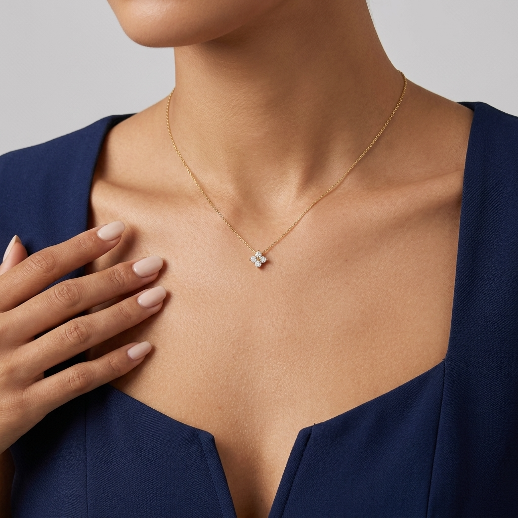 Isla Spark Necklace – 18K Gold Crystal Pendant Necklace
