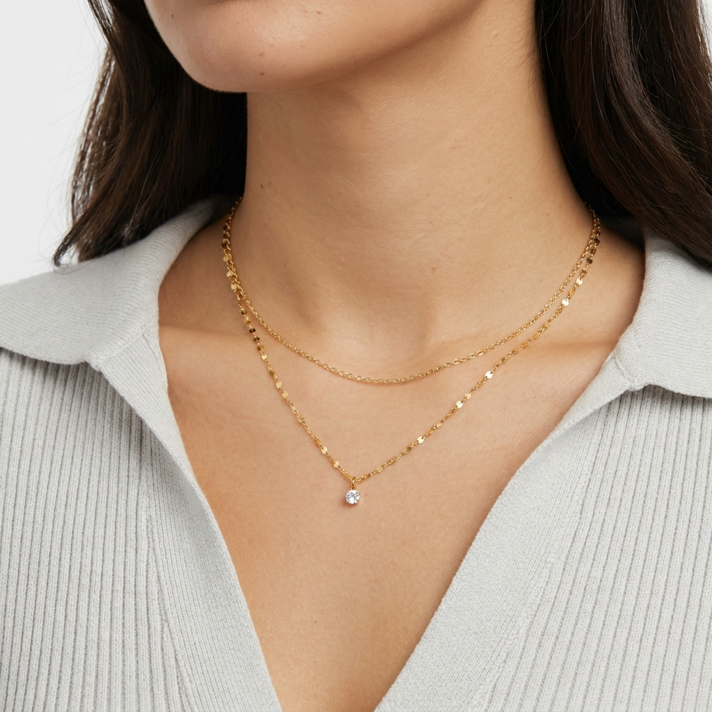 Crystal Teardrop Necklace – 18K Gold Pear-Cut Crystal Pendant Necklace