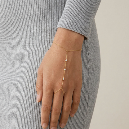Dahlia Hand Chain – Delicate 925 Sterling Silver Wrist-to-Finger Chain