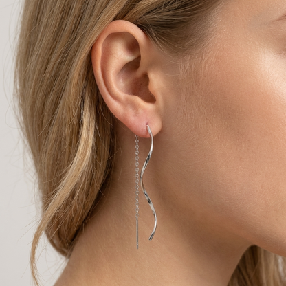 Vera Slim Earrings – 18K Gold Adjustable Threader Drop Earrings