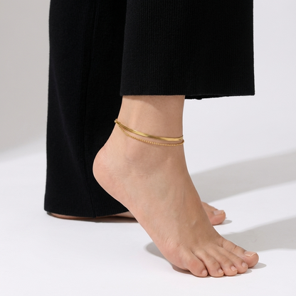 Violetta classic gold anklet – waterproof 18K ankle bracelet
