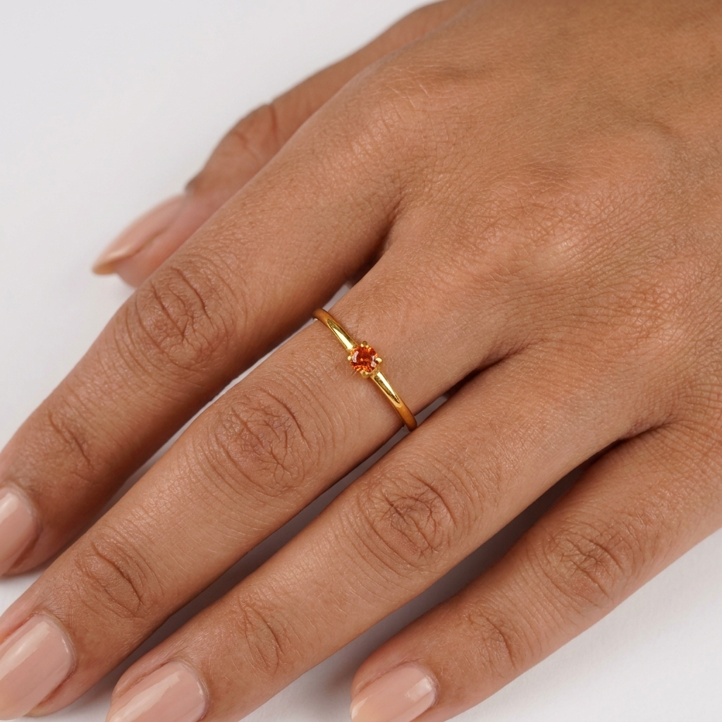 Ruby Birthstone Ring – 18K Gold Red Crystal July Birthstone Ring