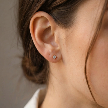 Noa Stud Earrings – 925 Sterling Silver Opalite Crystal Studs