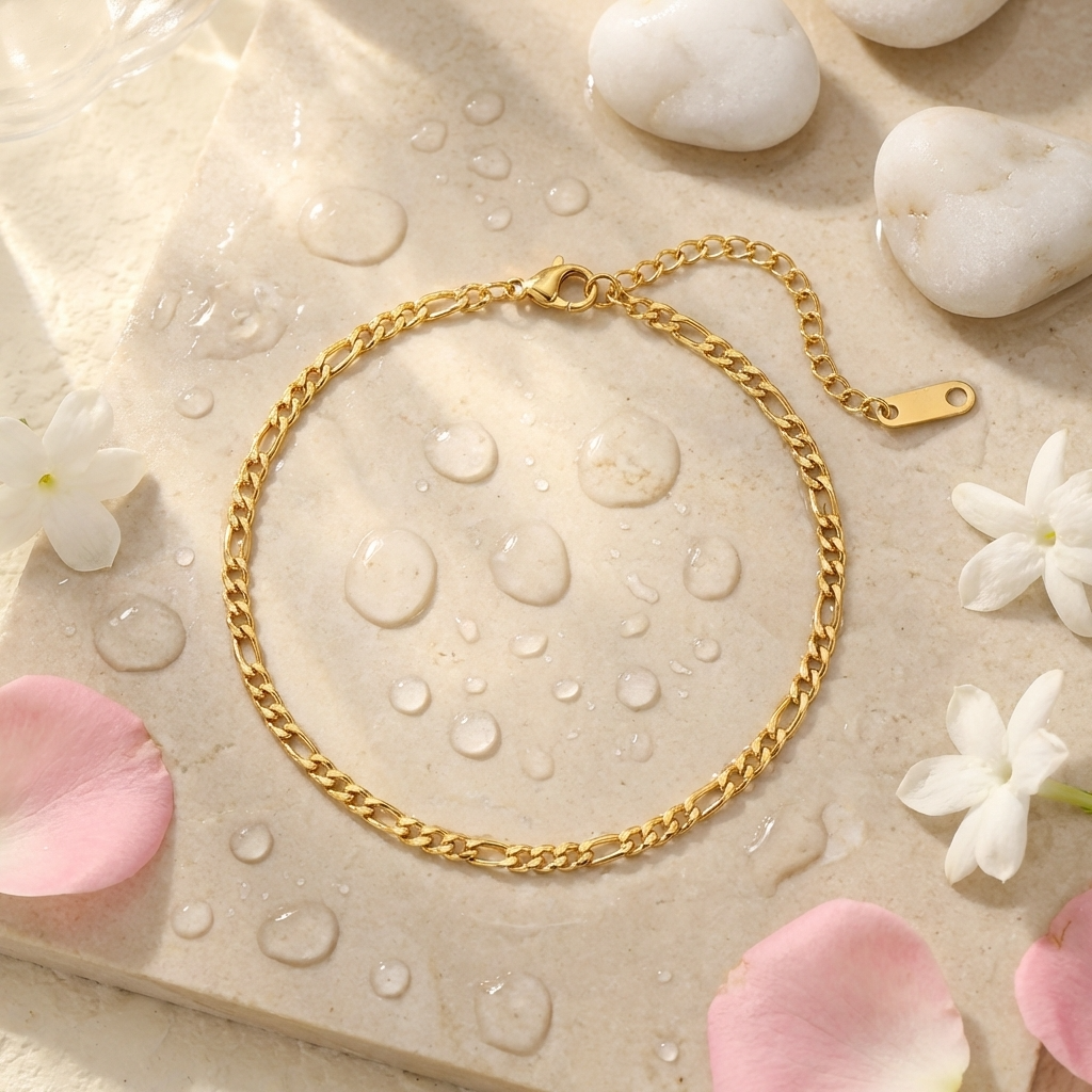Mirabel gold link chain anklet – 18K ankle bracelet