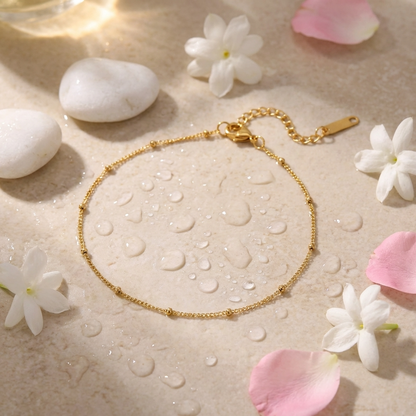 Callista minimal gold anklet – waterproof 18K ankle bracelet