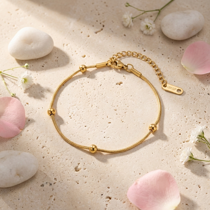 Lunara Canyon Bracelet – 18K Gold Textured Waterproof Bracelet
