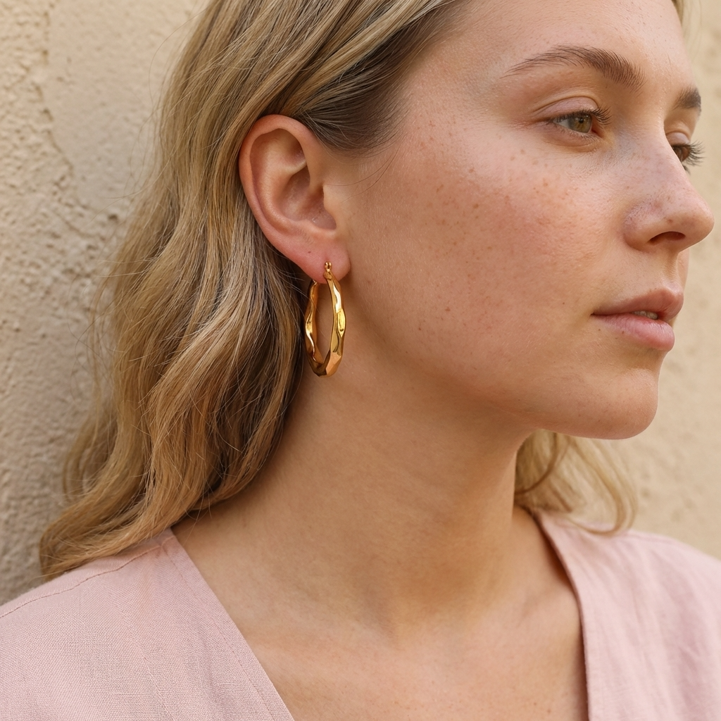 Liora Hoops – 43mm 18K Gold Large Polished Hoop Earrings