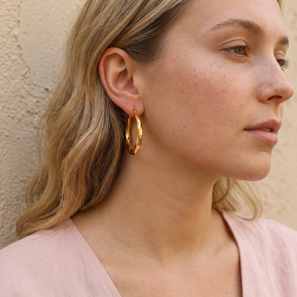 Liora Hoops – 43mm 18K Gold Large Polished Hoop Earrings