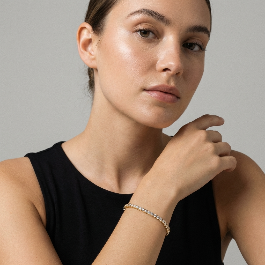 Freya Tennis Bracelet – 18K Gold Waterproof Classic Tennis Bracelet