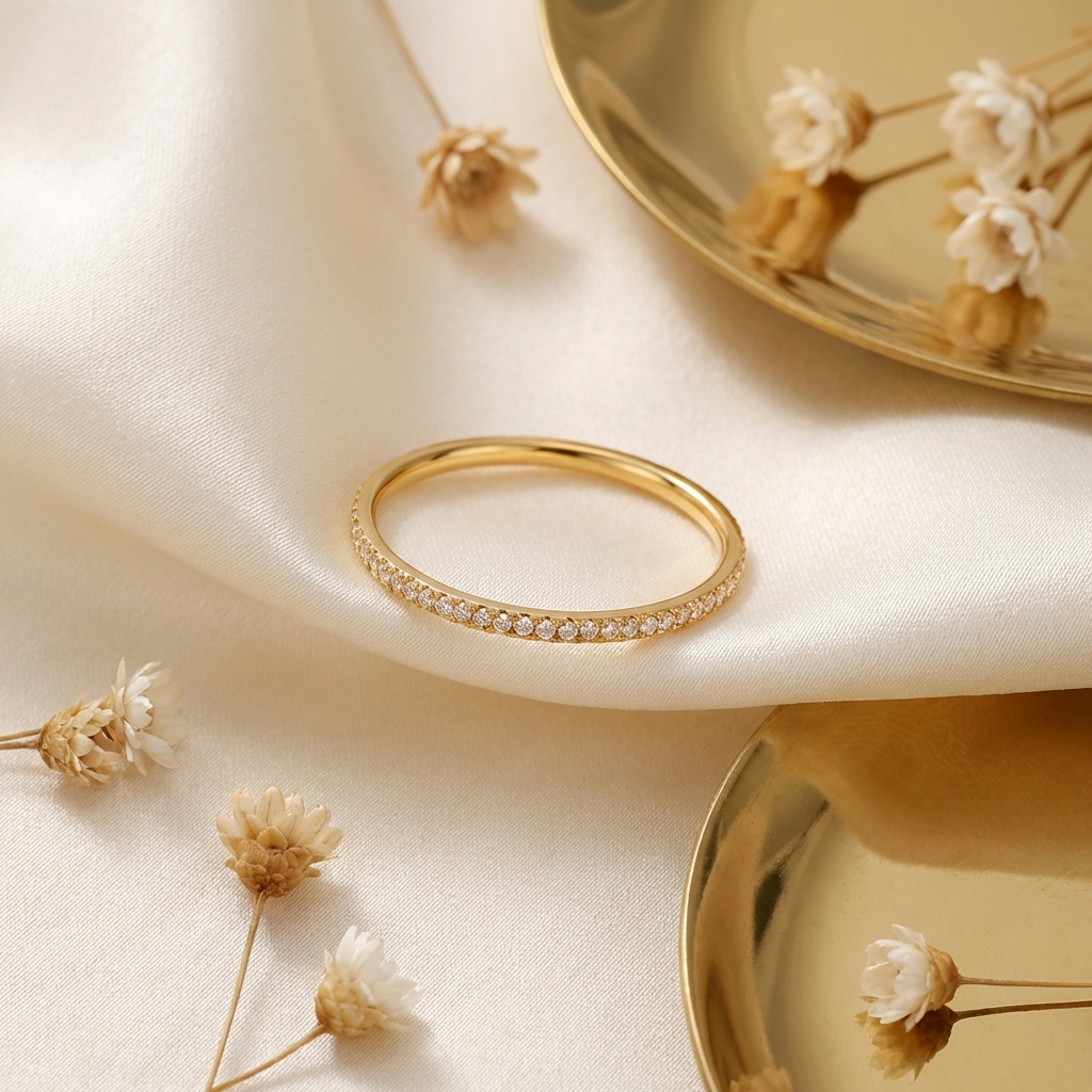 Rhea Crystal Ring – 18K Gold Delicate Crystal Ring