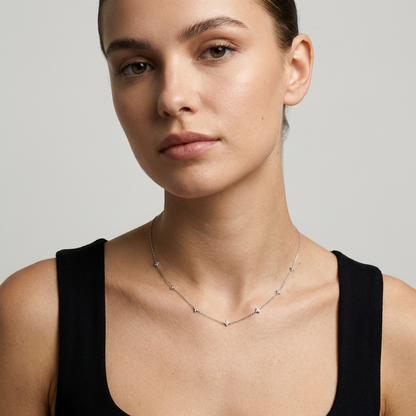 Selene Sparkle Necklace – 925 Sterling Silver Zircon Pendant Necklace