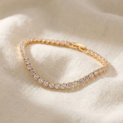 Freya Tennis Bracelet – 18K Gold Waterproof Classic Tennis Bracelet