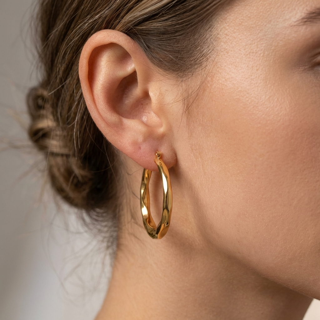 Liora Hoops – 43mm 18K Gold Large Polished Hoop Earrings