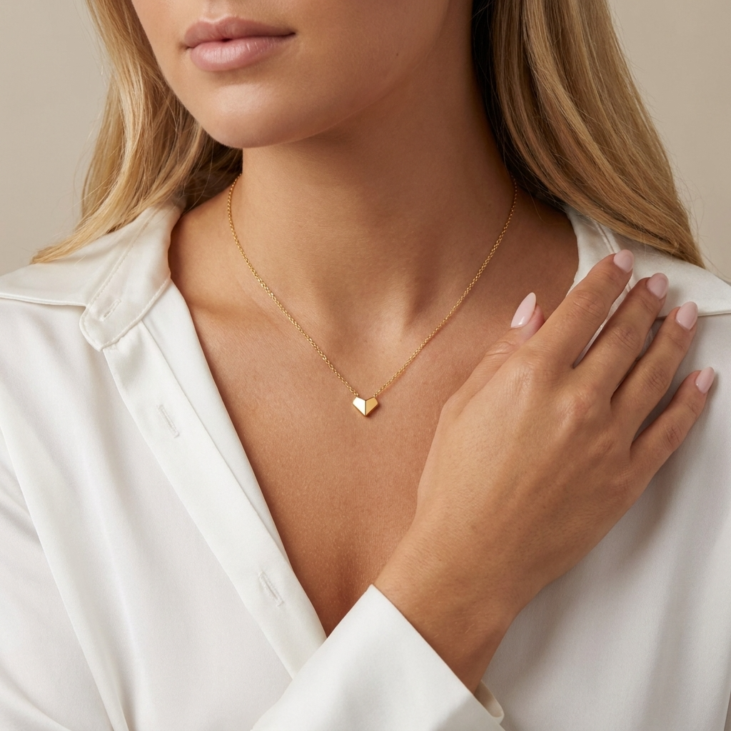 Isla Heart Necklace – 18K Gold Waterproof Heart Pendant Necklace