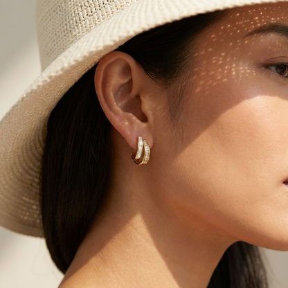 Eira Pearl Earrings – 925 Sterling Silver Crystal &amp; Pearl Earrings