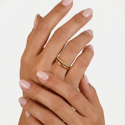 Freya Crystal Ring – 18K Gold Pavé Crystal Eternity Ring