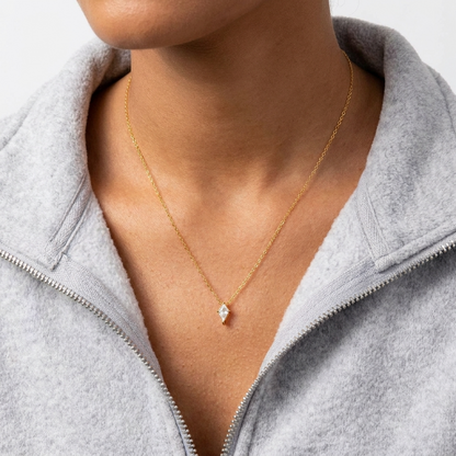 Lyra Crystal Necklace – 18K Gold Crystal Pendant Necklace