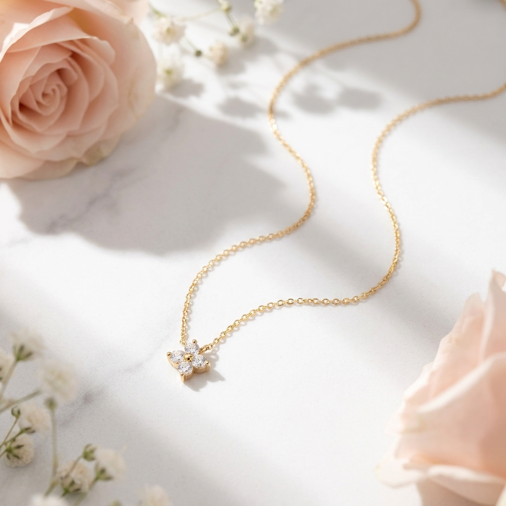 Isla Spark Necklace – 18K Gold Crystal Pendant Necklace