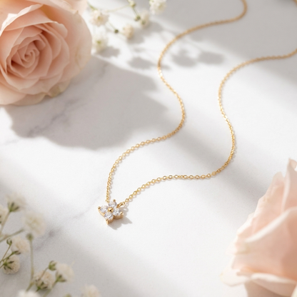 Isla Spark Necklace – 18K Gold Crystal Pendant Necklace