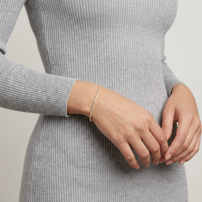 Zaria Tennis Bracelet – 18K Gold Waterproof Everyday Bracelet