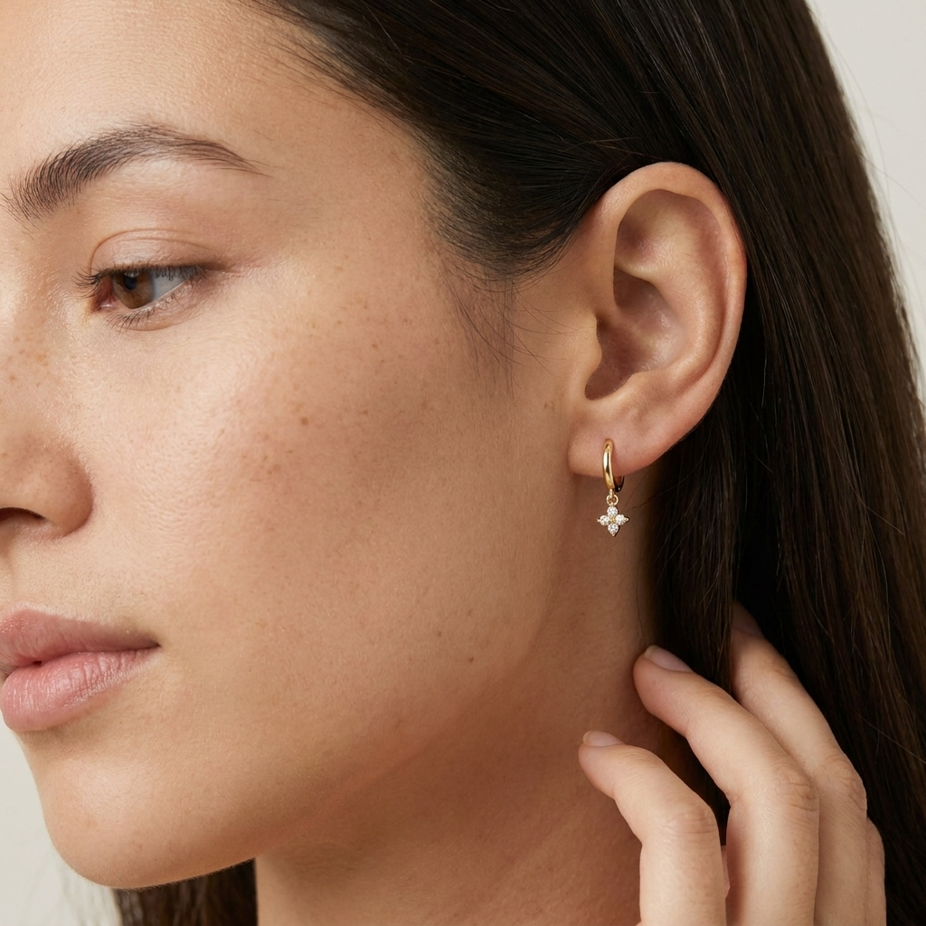 Tessa Clover Earrings – 925 Sterling Silver Crystal Clover Earrings