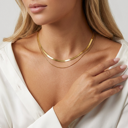 Ysolde Necklace – Sleek 18K Gold Waterproof Layering Necklace