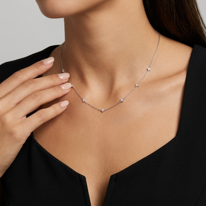 Selene Sparkle Necklace – 925 Sterling Silver Zircon Pendant Necklace