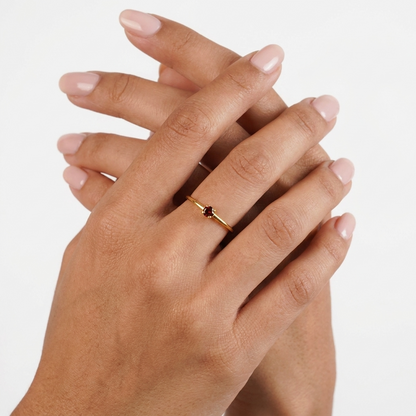 Aurora Birthstone Ring – 18K Gold Crystal Birthstone Ring