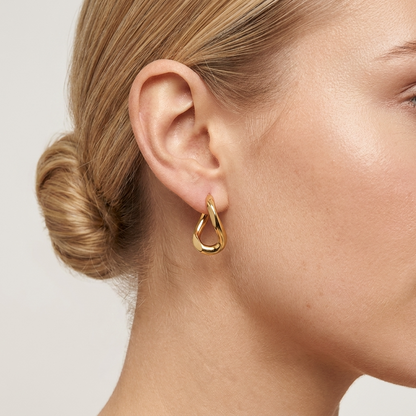 Cleo Hoop Earrings – 25mm 18K Gold Waterproof Hoop Earrings