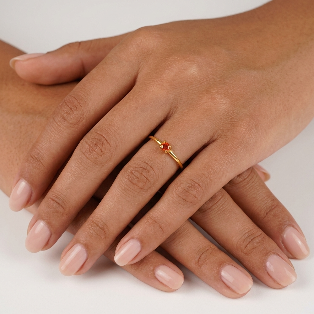 Ruby Birthstone Ring – 18K Gold Red Crystal July Birthstone Ring