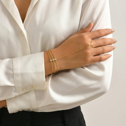 Arielle Bead Bracelet – 18K Gold Crystal Beaded Waterproof Bracelet