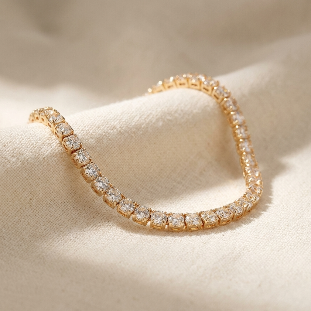 Freya Tennis Bracelet – 18K Gold Waterproof Classic Tennis Bracelet