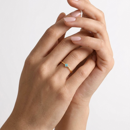 Teya Aqua Ring – 925 Sterling Silver Turquoise Crystal Ring