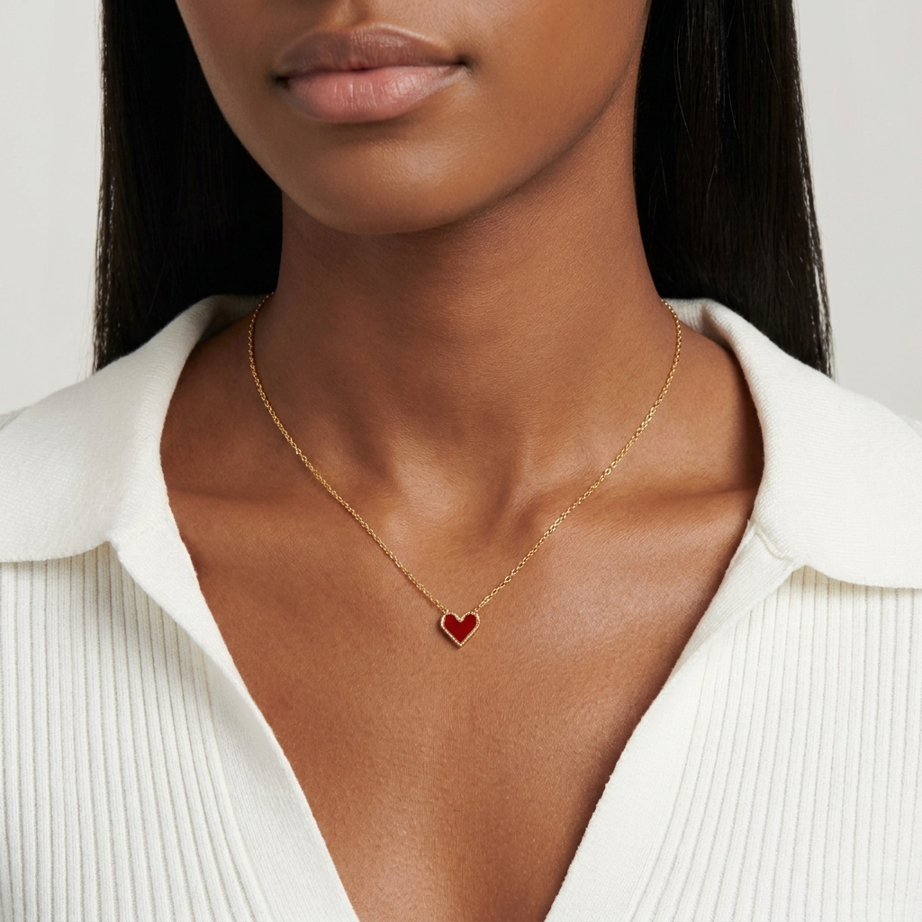 Maeva Heart Necklace – 18K Gold Waterproof Everyday Heart Necklace