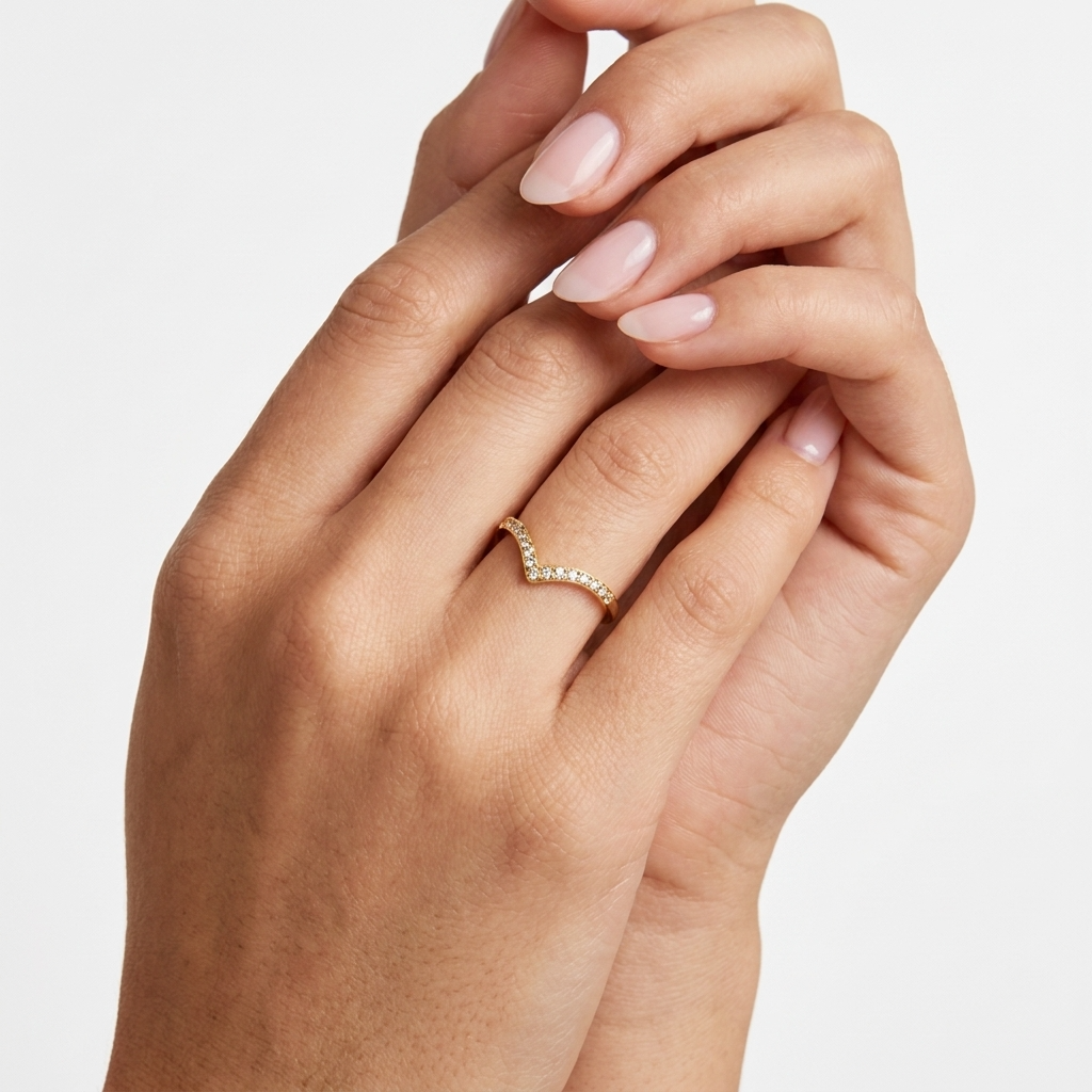 Celeste Crown Ring – 18K Gold Crystal Crown Stacking Ring