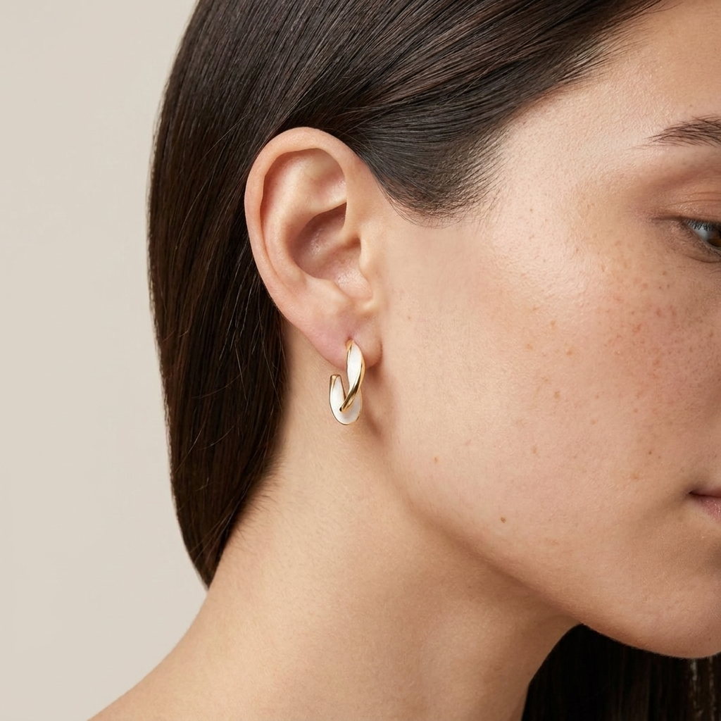 Pearl Twist Hoops – 25mm 18K Gold Statement Pearl Hoop Earrings