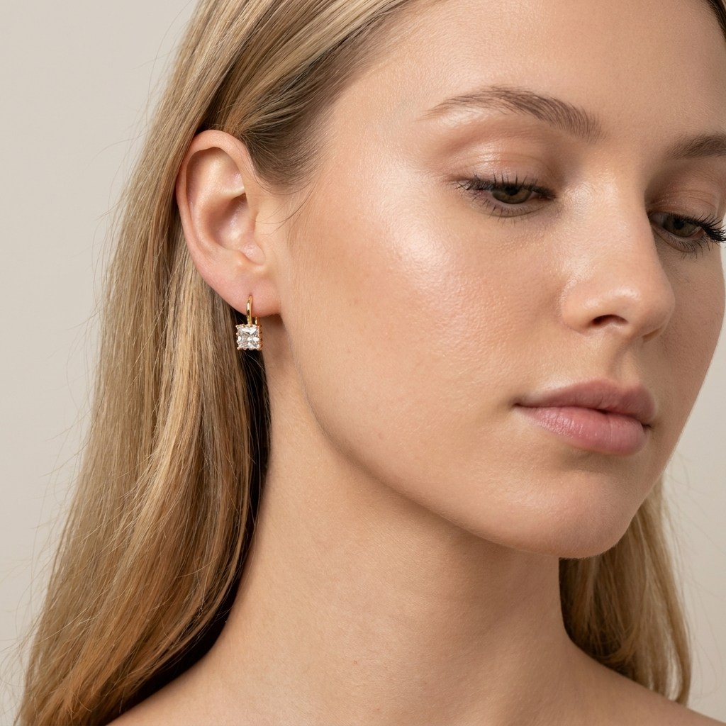 Cassia Crystal Earrings – 18K Gold Diamond Simulant Drop Earrings