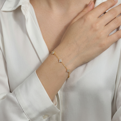 Chiara Crystal Bracelet – 925 Sterling Silver Delicate Crystal Bracelet
