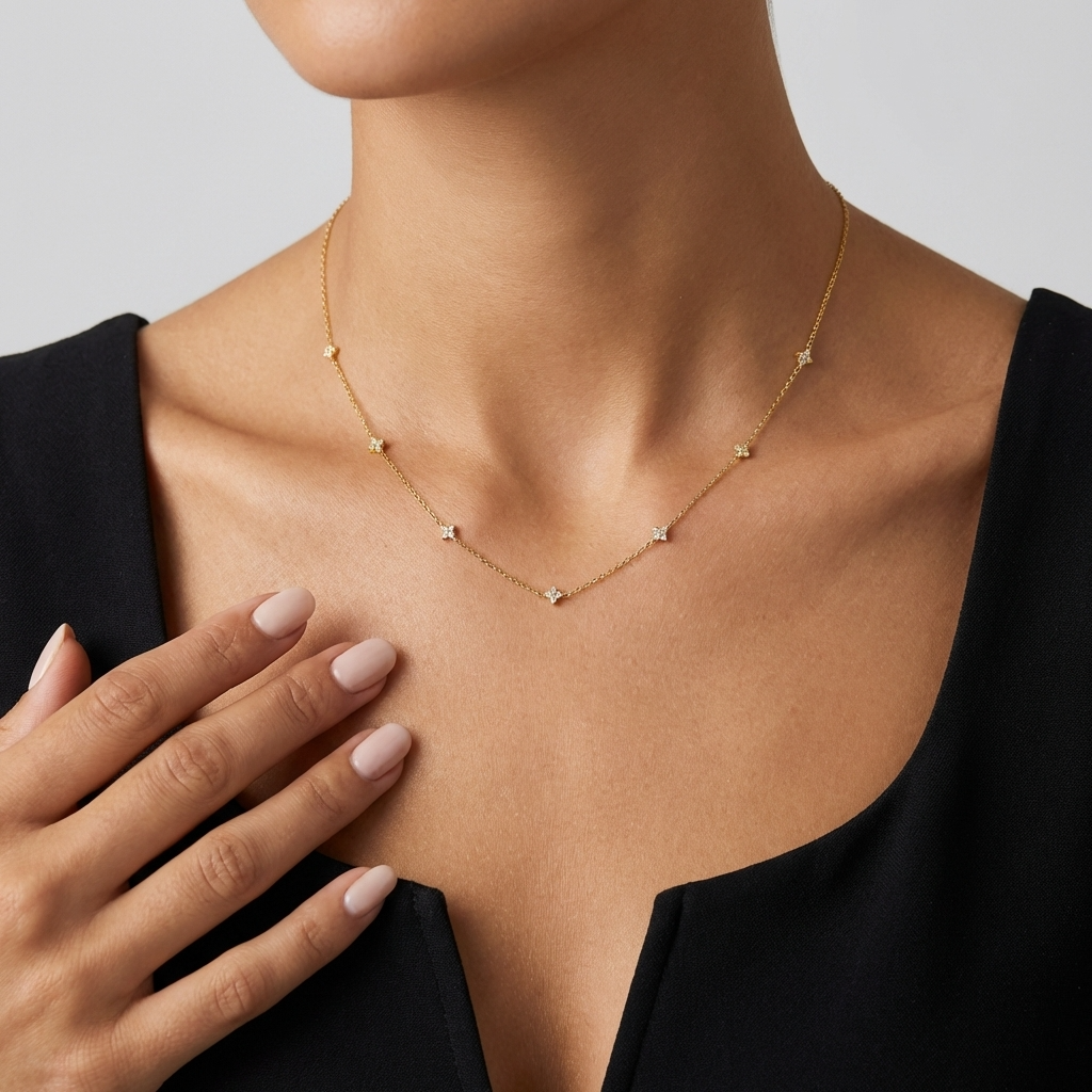 Selene Sparkle Necklace – 925 Sterling Silver Zircon Pendant Necklace