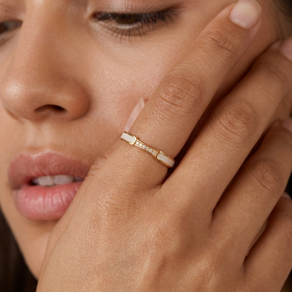 Ophelia Pearl Ring – 18K Gold Pearl &amp; Crystal Ring